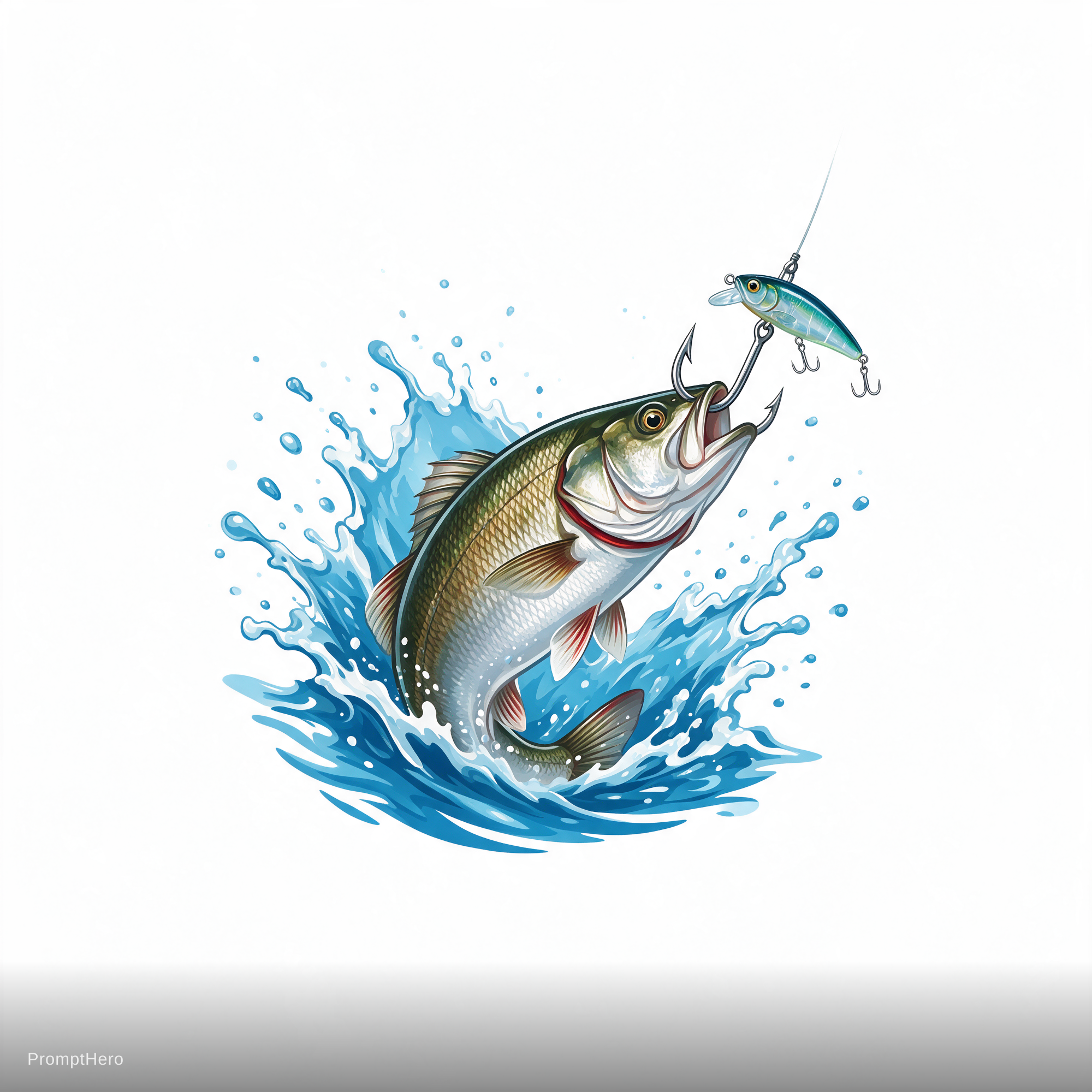 صورة مولدة بالذكاء الاصطناعي: Seedream 5 prompt: Cria um logo realista para uma App de pesca despor... (نموذج Seedream 5 - شعارات وتصميم)