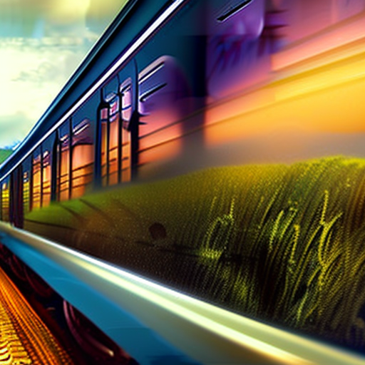 Stable Diffusion prompt: a futuristic blue steam train wi...