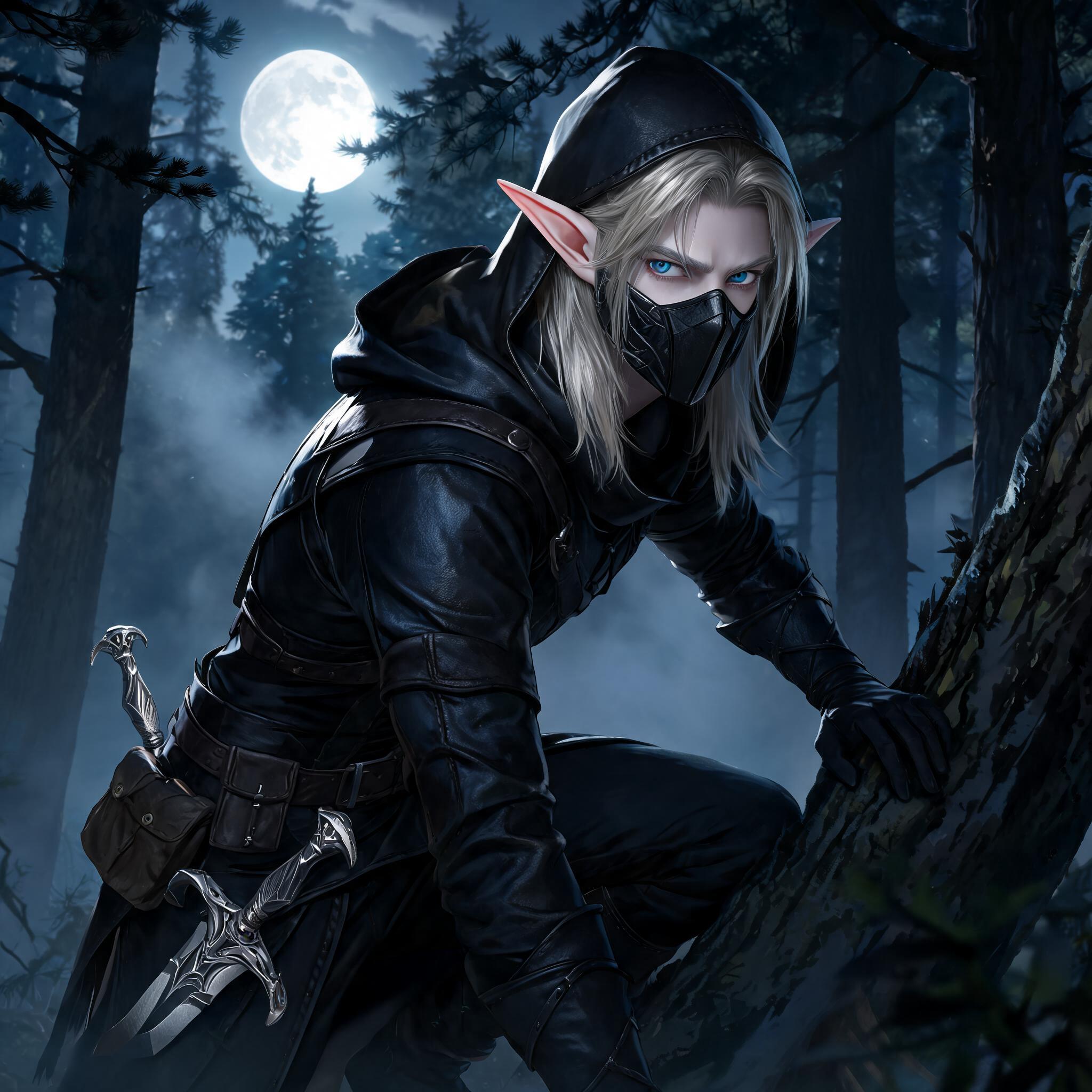 Seedream 5 prompt: Create an image of a High-Elf Male, a Rogue, dress... - Seedream 5