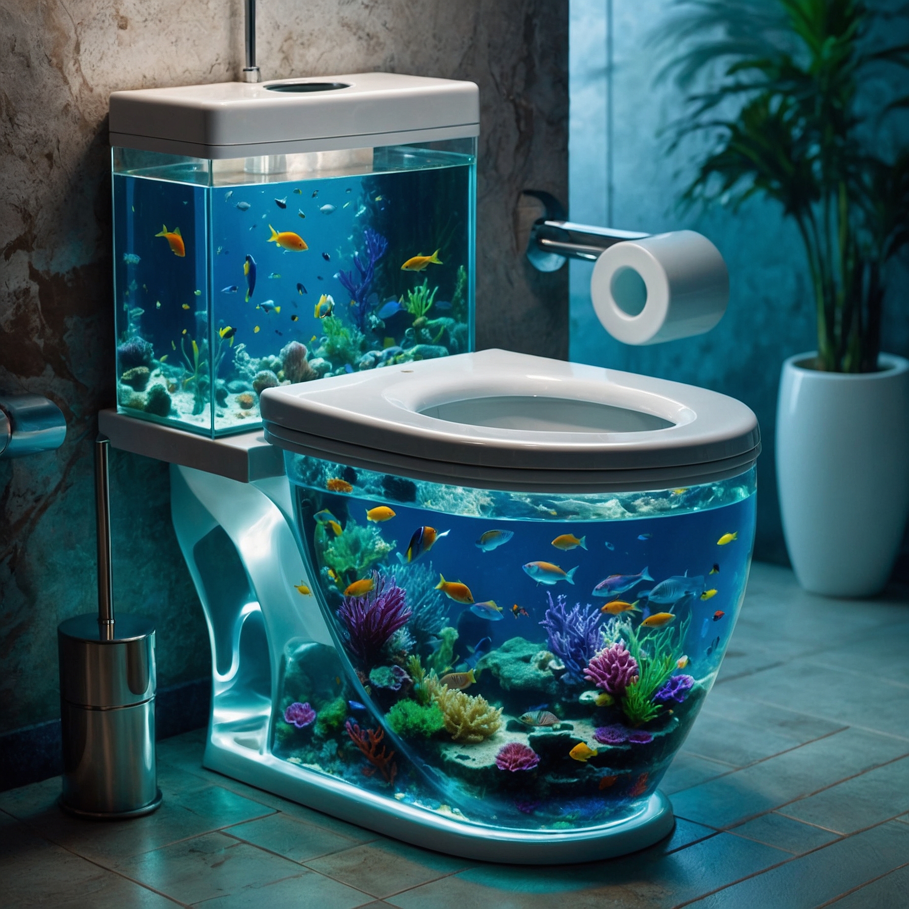AI generated: Aquarium Latrine (SD XL - Concept Art)