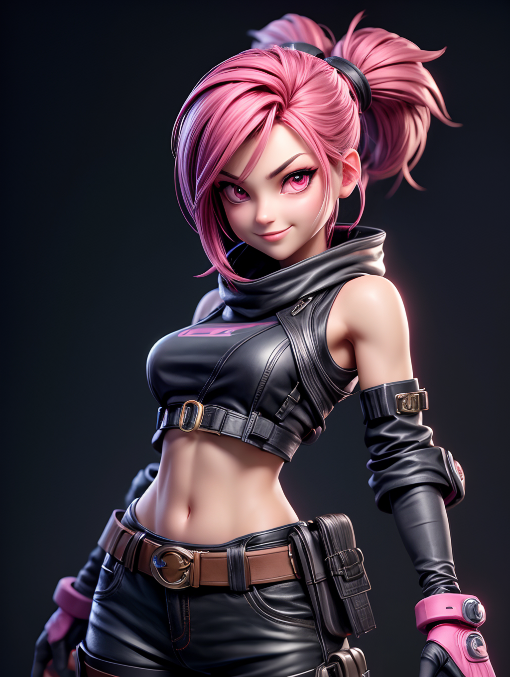 AI generated: Pink action 3D character (ReV Animated - Concept Art)