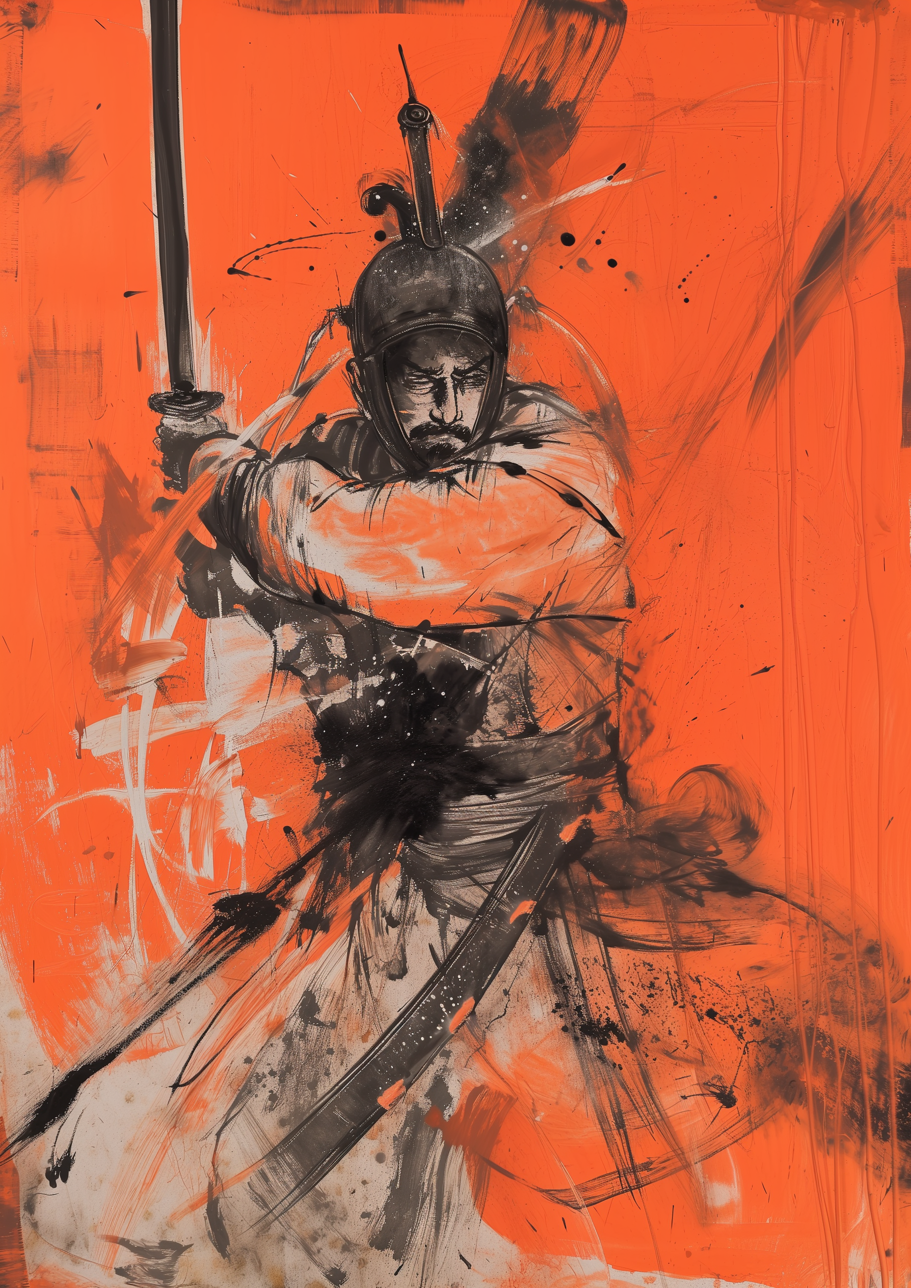 Midjourney prompt: a chinese ancient man wearing a helmet holding a s... - Midjourney
