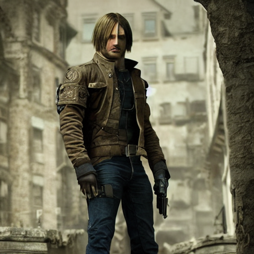 Stable Diffusion prompt: Kit Connor as Leon S Kennedy fro...