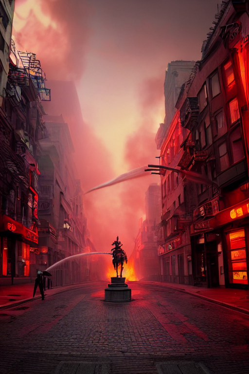 Stable Diffusion prompt: city street view with one great ...