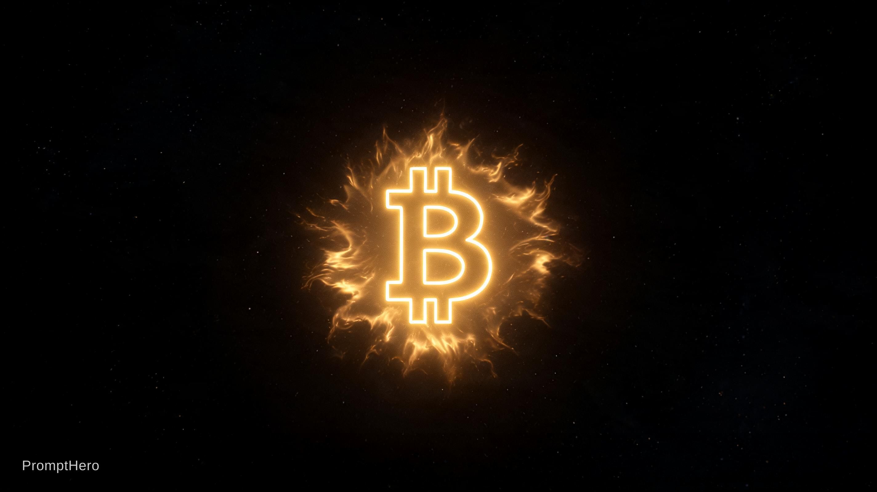 صورة مولدة بالذكاء الاصطناعي: Seedream 5 prompt: A single radiant ₿ Bitcoin symbol floating in deep... (نموذج Seedream 5 - فن مفاهيمي)