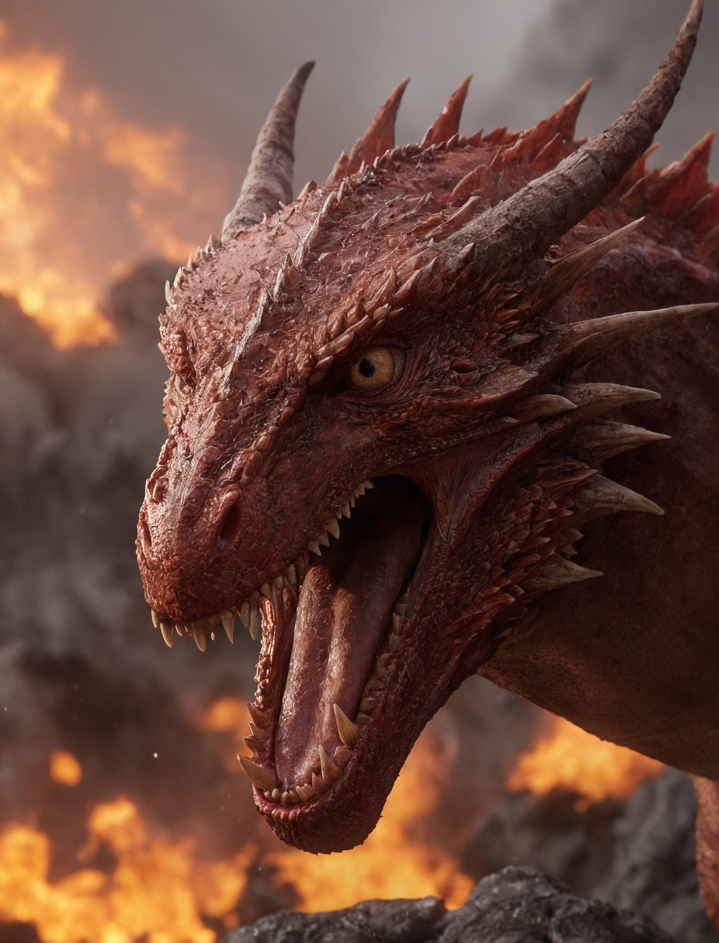 AI generated: Stable Diffusion prompt: photorealistic, lotr, rain of giant fire meteors c... (Stable Diffusion - Photography)