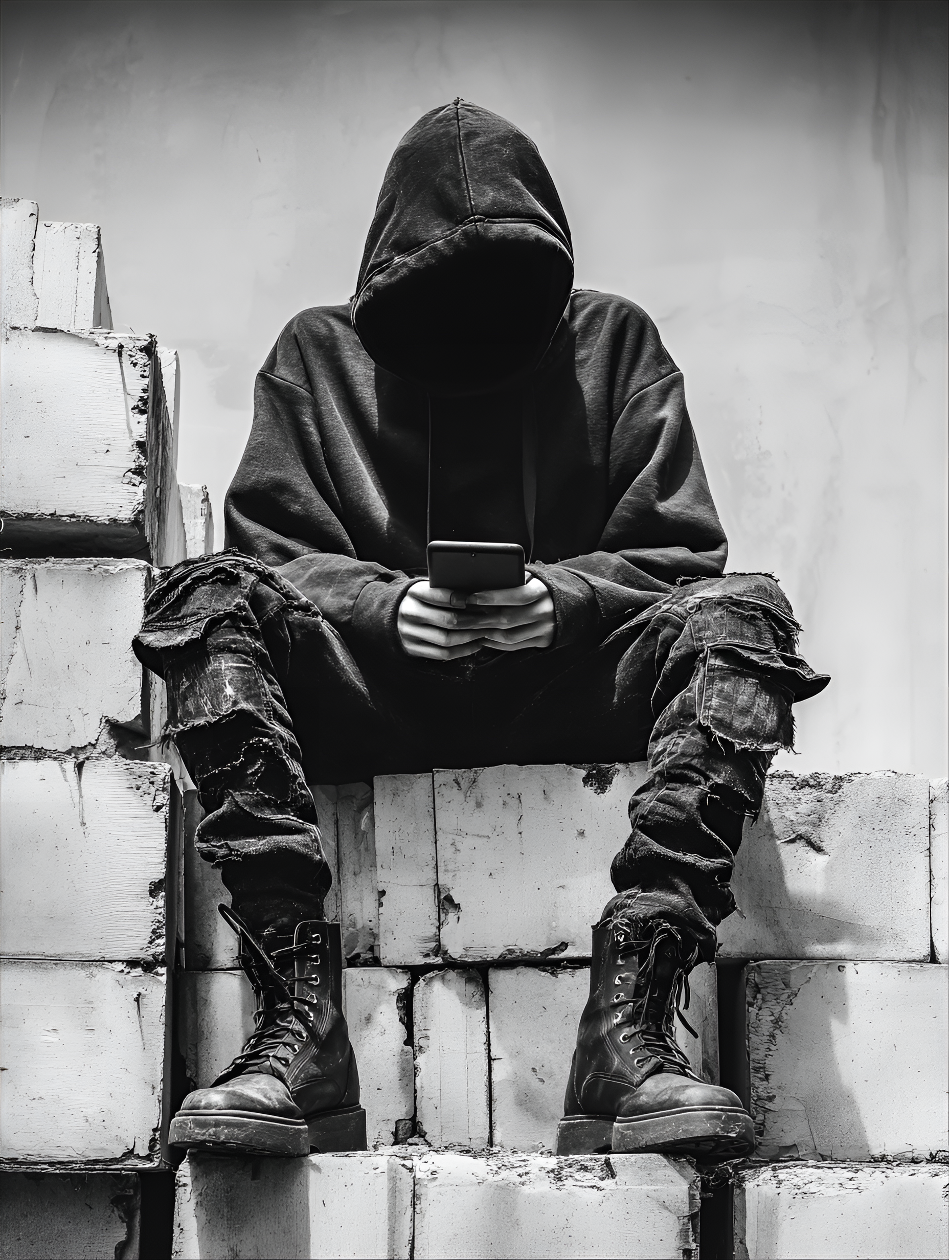صورة مولدة بالذكاء الاصطناعي: Midjourney prompt: young adult, likely male, is seated on a series of... (نموذج Midjourney - أزياء وموضة)