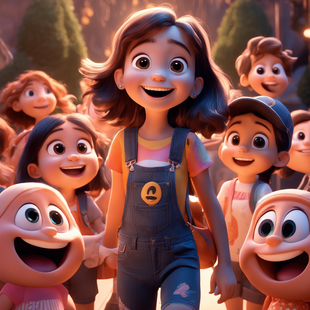 AI generated: Stable Diffusion prompt: An image of a happy cartoon girl, full body accomp... (Stable Diffusion - Anime)