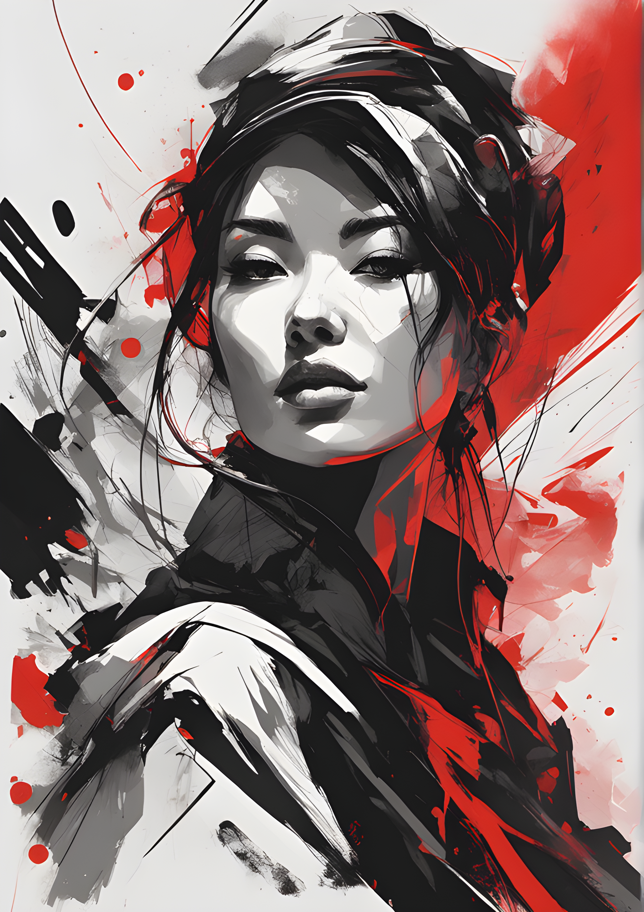 صورة مولدة بالذكاء الاصطناعي: ReV Animated prompt: Red and black, moon, line drawing, sketch, fashion... (نموذج ReV Animated - فن مفاهيمي)