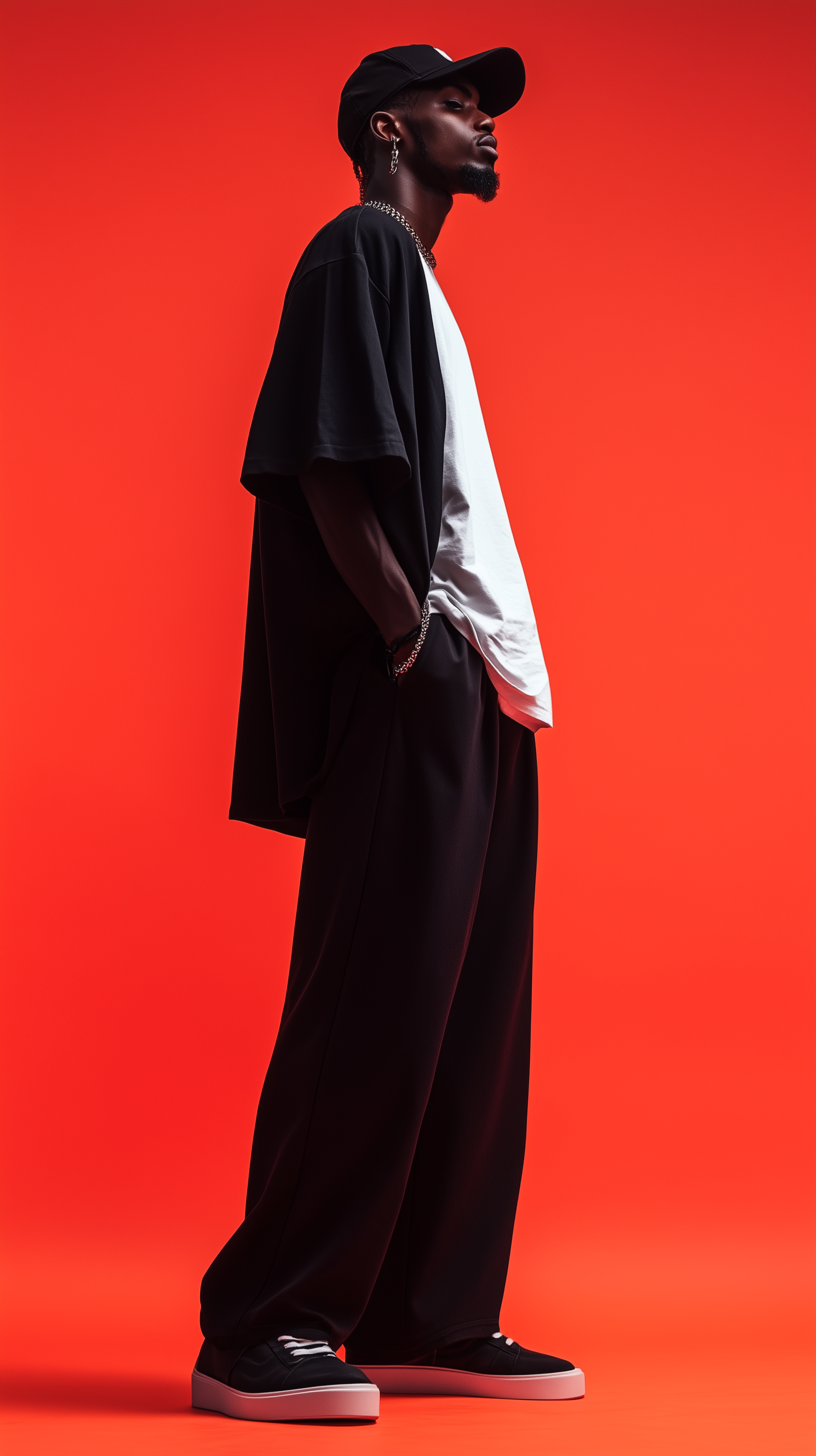 AI generated: Midjourney prompt: capturing a casual yet stylish vibe, a figure in a... (Midjourney - Fashion)