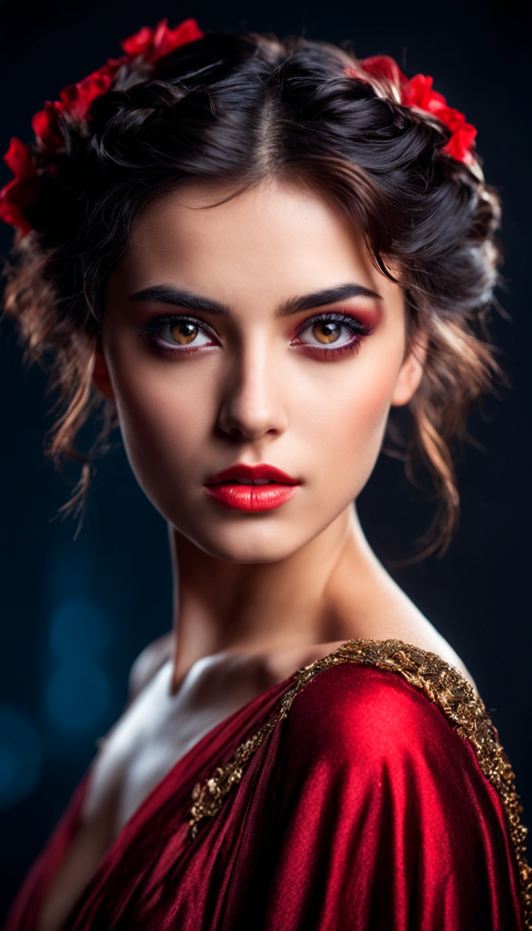 AI generated: Stable Diffusion prompt: The image features a young Greece girl with a uniq... (Stable Diffusion - Portraits)
