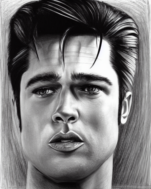 Stable Diffusion prompt: portrait of a mix of Brad Pitt a...