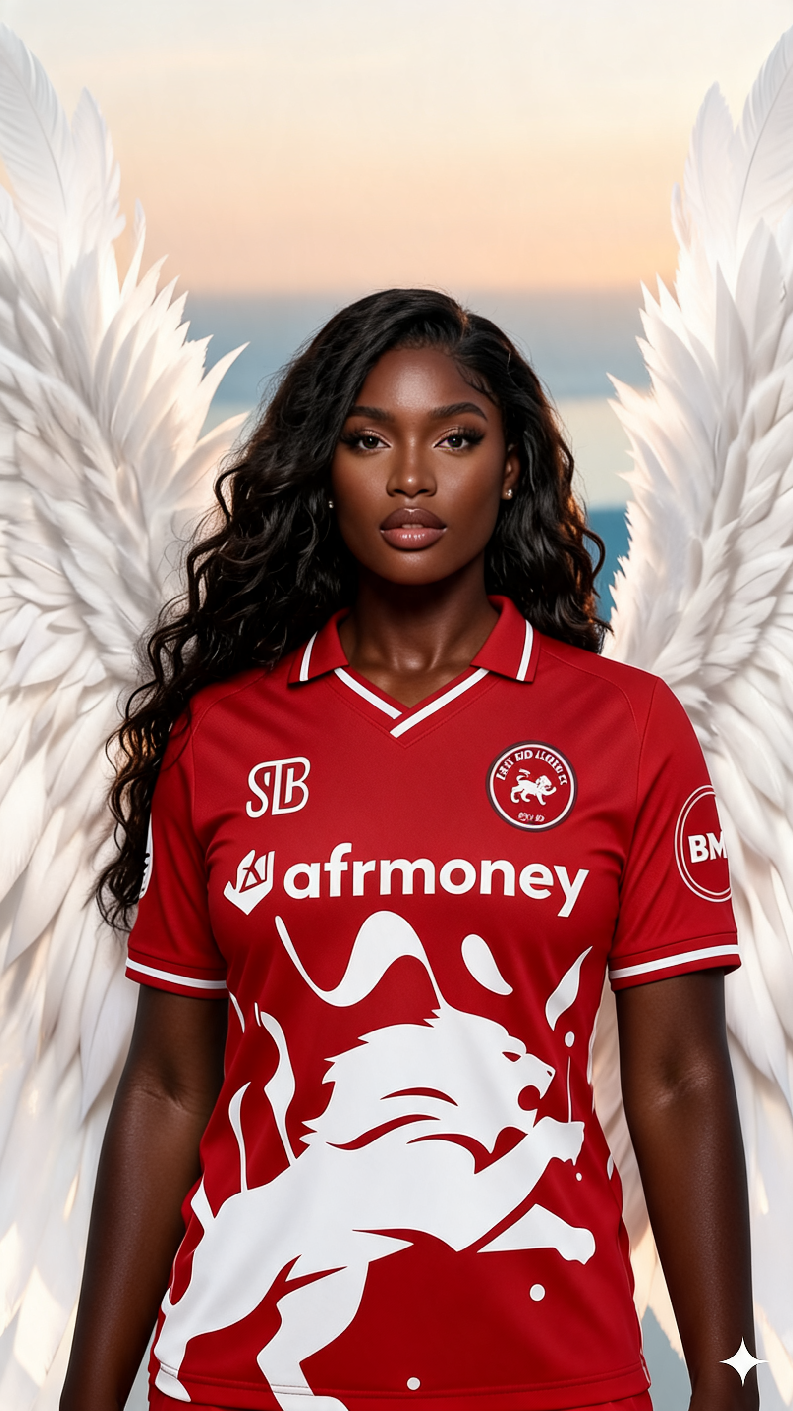 Seedream 5 prompt: swap the outfit of the angel with the attached red... - Seedream 5