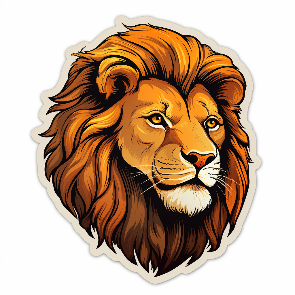 صورة مولدة بالذكاء الاصطناعي: Midjourney prompt: Sticker vector design, Majestic lion with earthy t... (نموذج Midjourney - أنمي)