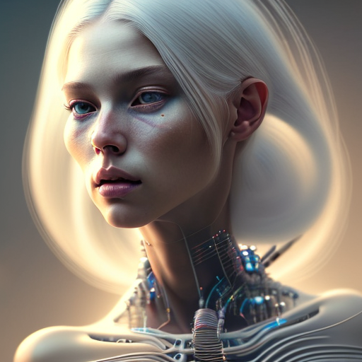 Openjourney prompt: hyperrealistic portrait of gorgeous white hair fem... - Openjourney