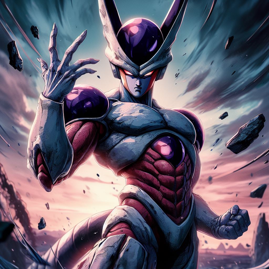 AI generated: Frieza Cell fusion (DALL·E - Anime)