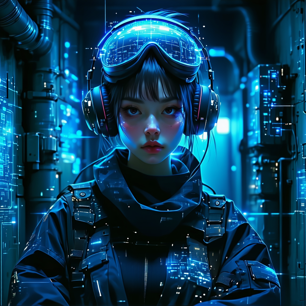 Stable Diffusion prompt: Portrait of a futuristic cyberp...