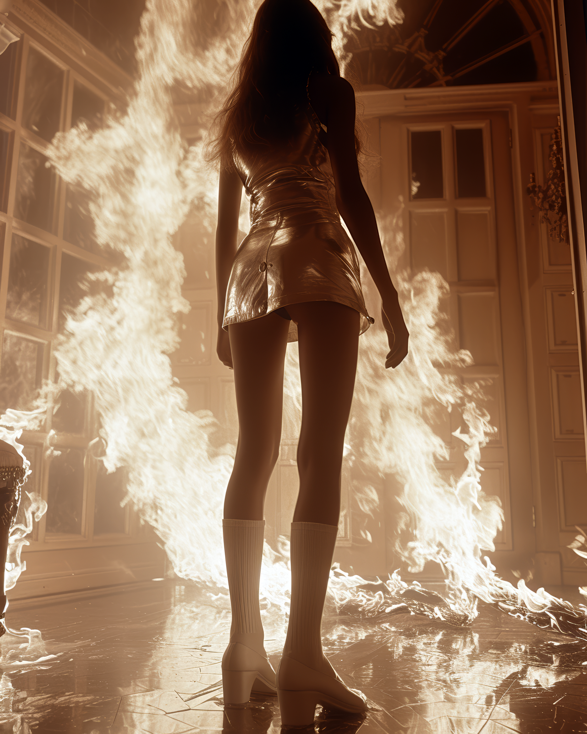 AI generated: Fire helps with fashion. (Midjourney - Photography)