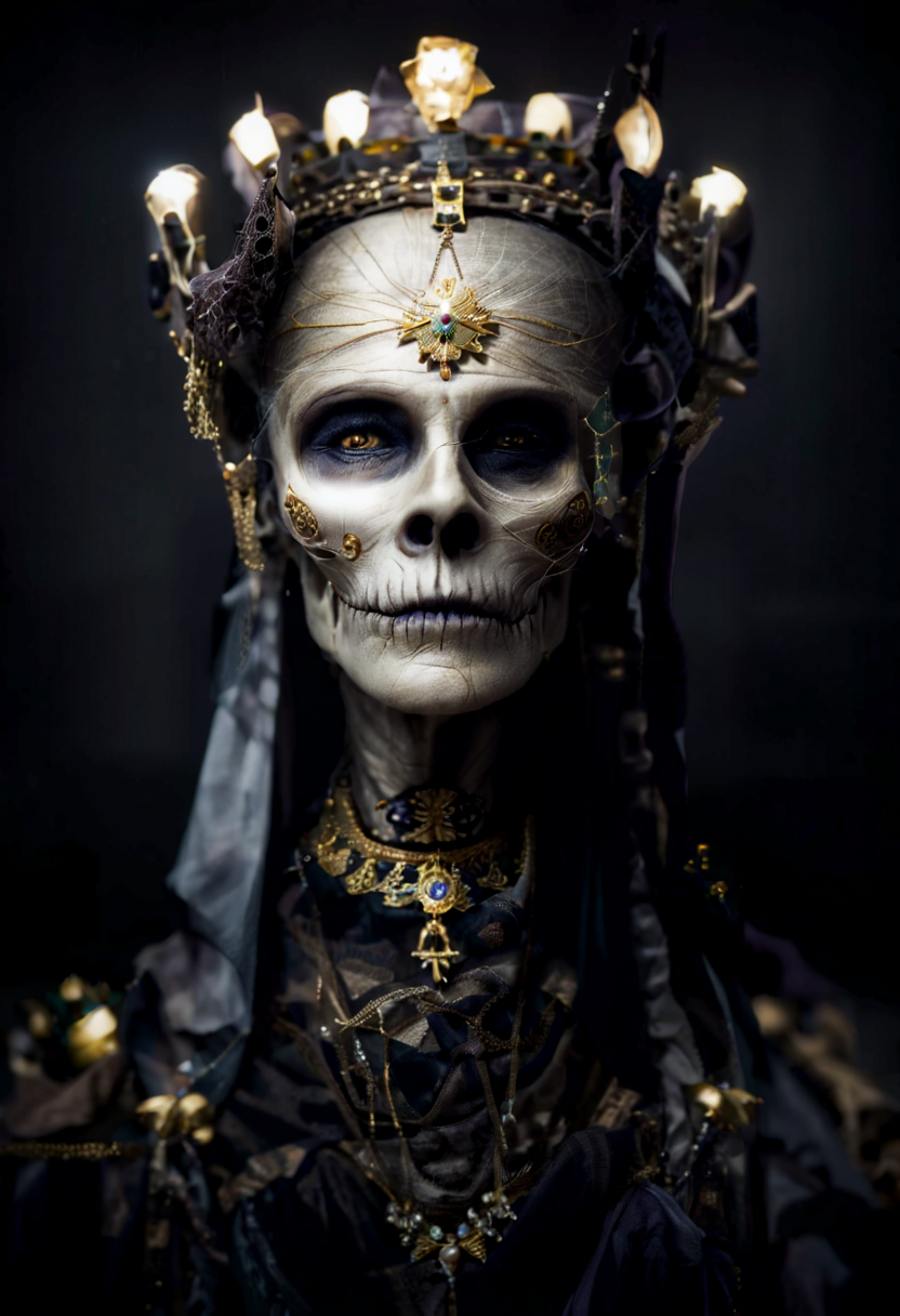 AI generated: Stable Diffusion prompt: The image features a dead old queen in full attrib... (Stable Diffusion - Photography)