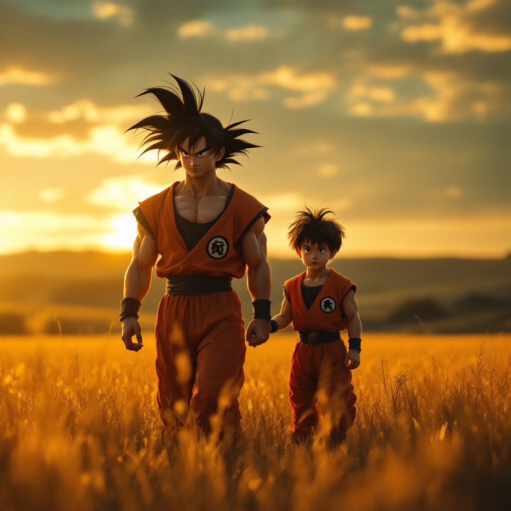 FLUX prompt: Two Warriors, One Destiny In a wide, golden field... - FLUX