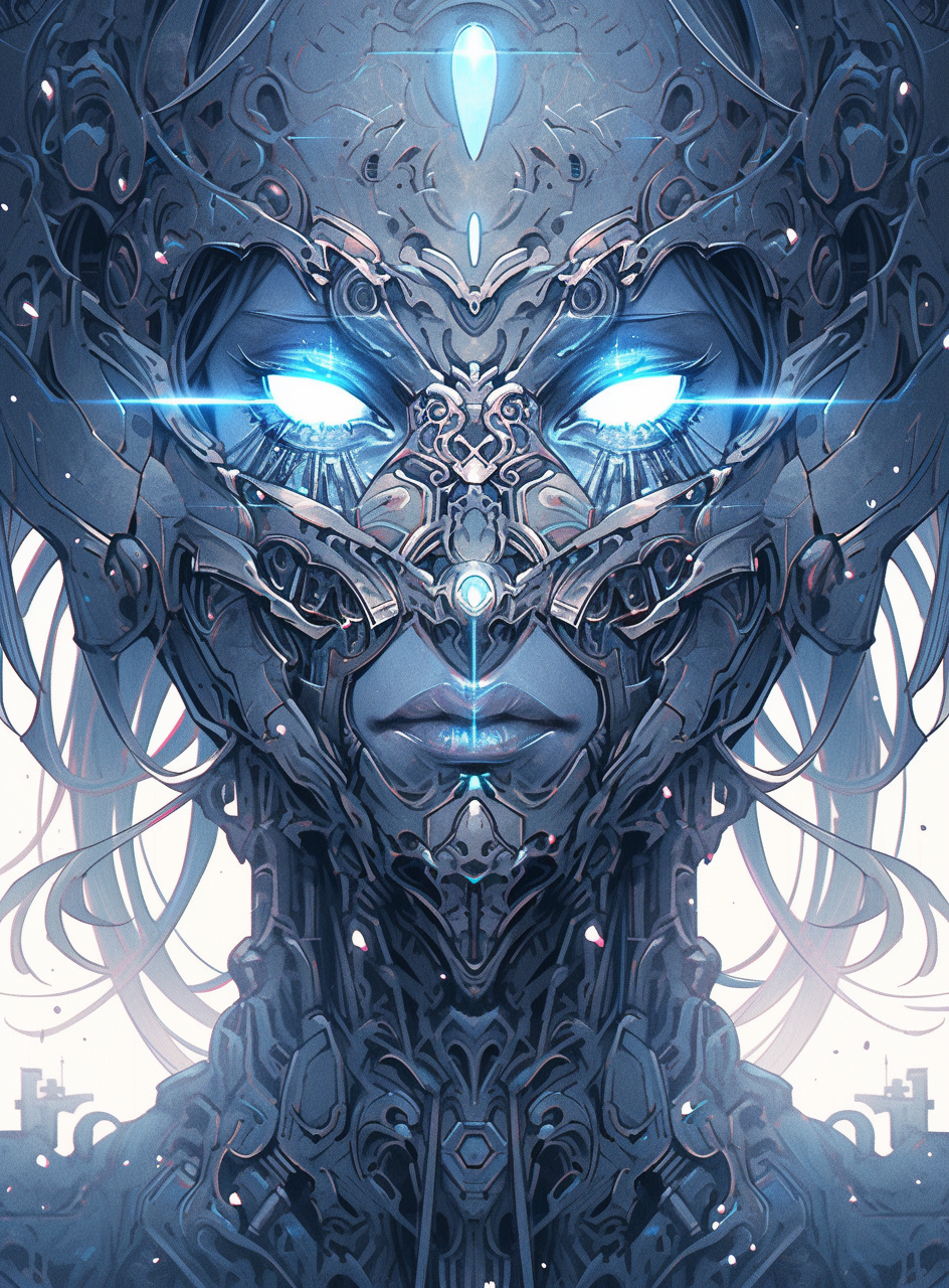 صورة مولدة بالذكاء الاصطناعي: Midjourney prompt: 3d fantasy alien face, body, head, eyes, and eyes ... (نموذج Midjourney - Character Design)