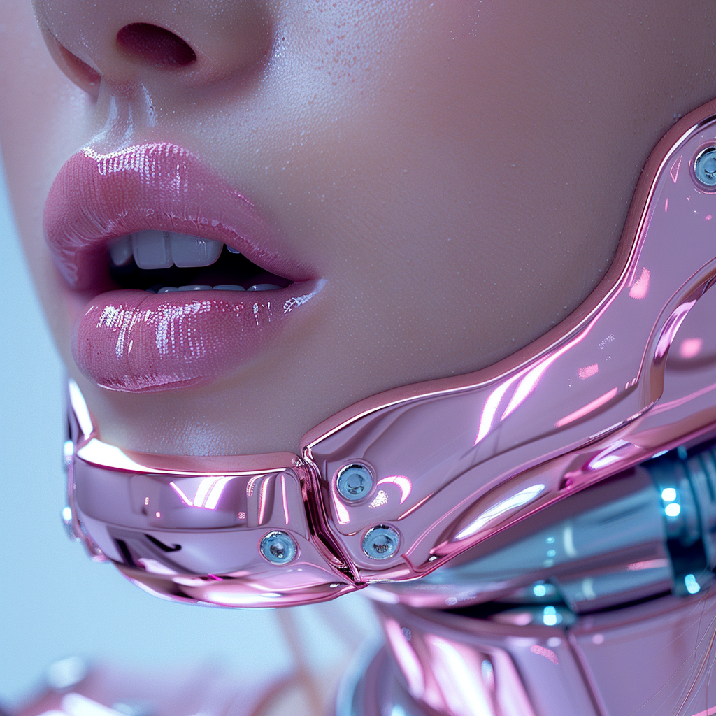 AI generated: wearing a metalic pink suit in cybercity (Midjourney - 3d Renders)