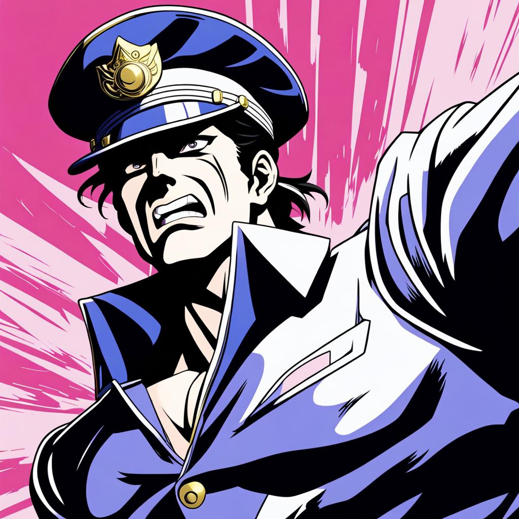 صورة مولدة بالذكاء الاصطناعي: Jotaro Kujo from JoJo's Bizarre Adventur (نموذج Stable Diffusion - أنمي)
