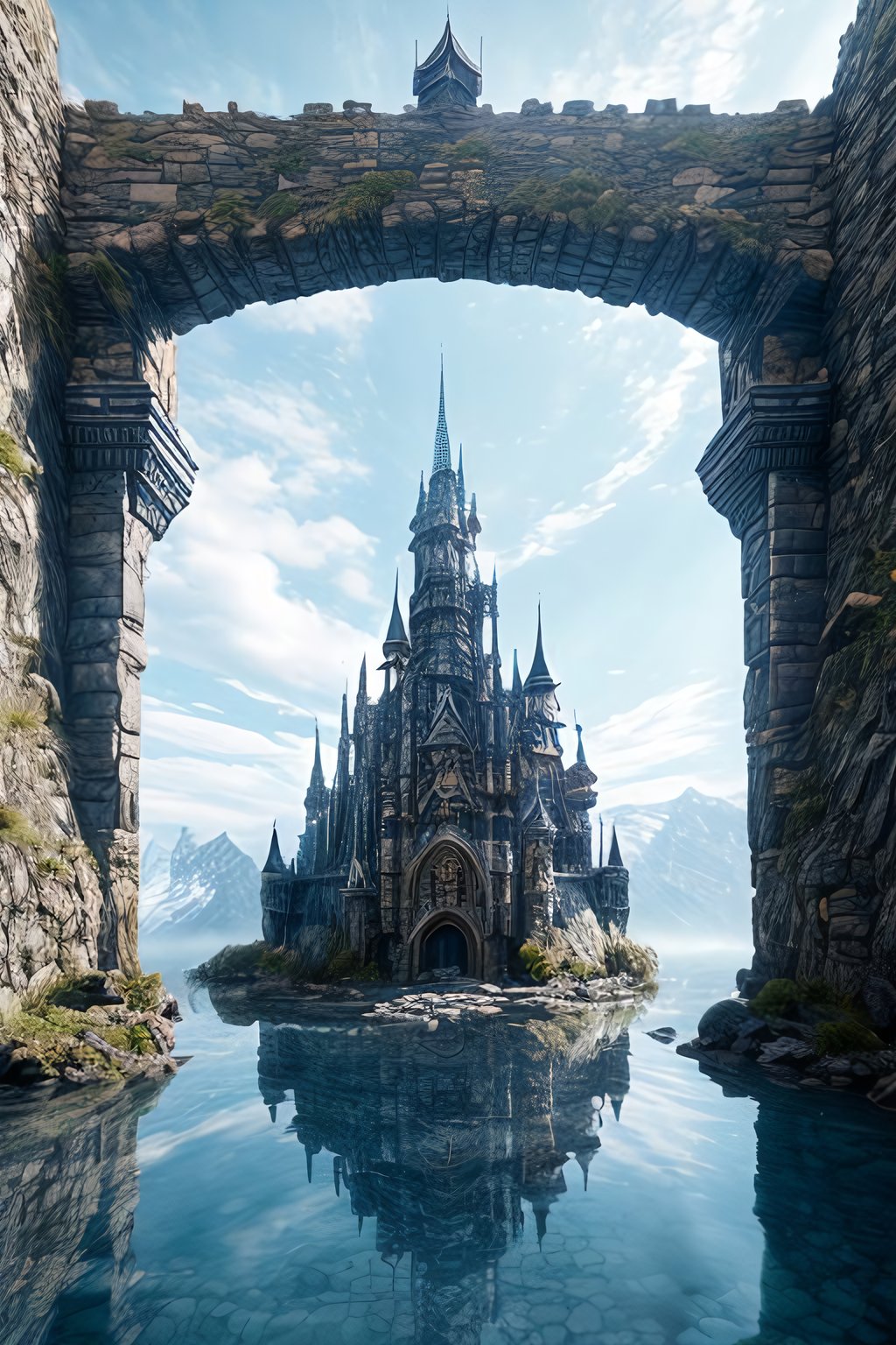 Stable Diffusion prompt: a realistic sculpted castle and stone walls in the... - Stable Diffusion