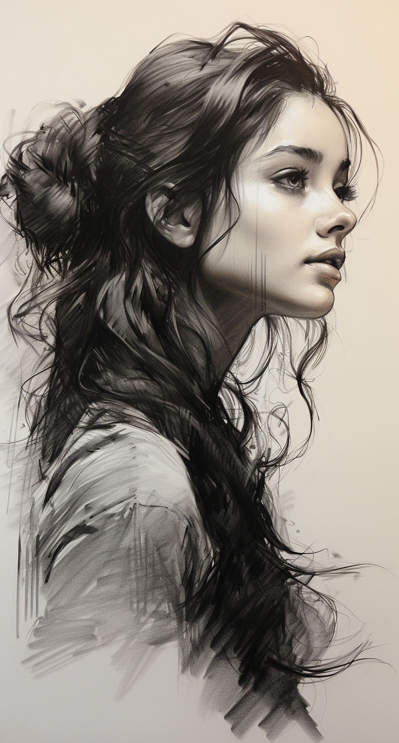 AI generated: Midjourney prompt: graphite pencil drawing by Odilon Redon, sketch po... (Midjourney - Portraits)