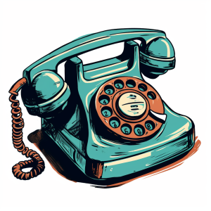 AI generated: Midjourney prompt: A retro icon of a rotary telephone, 1930s Era Comi... (Midjourney - Logo Icon Design)