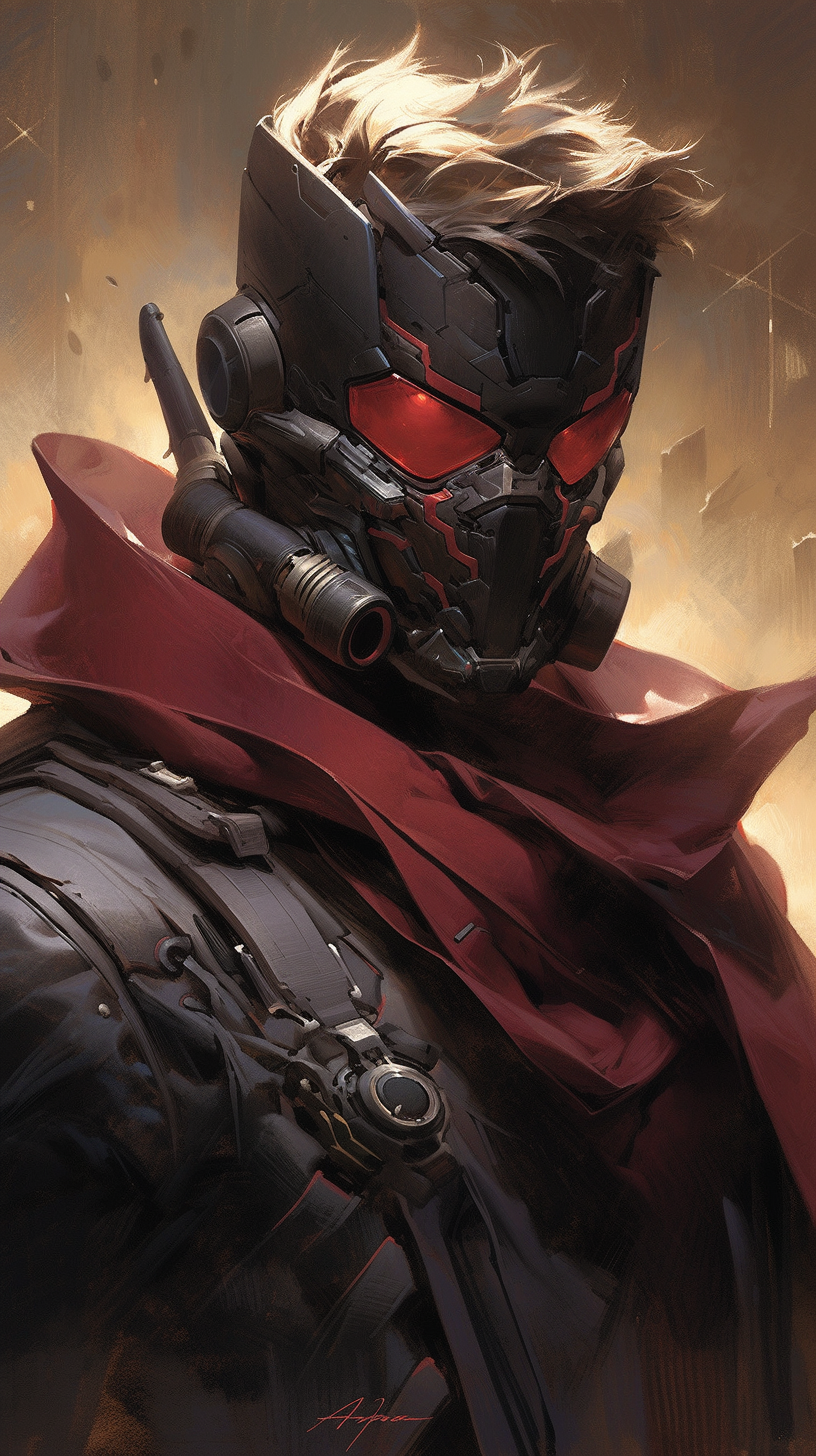 Midjourney prompt: Star-Lord from Guardians of the Galaxy movie, is... - Midjourney