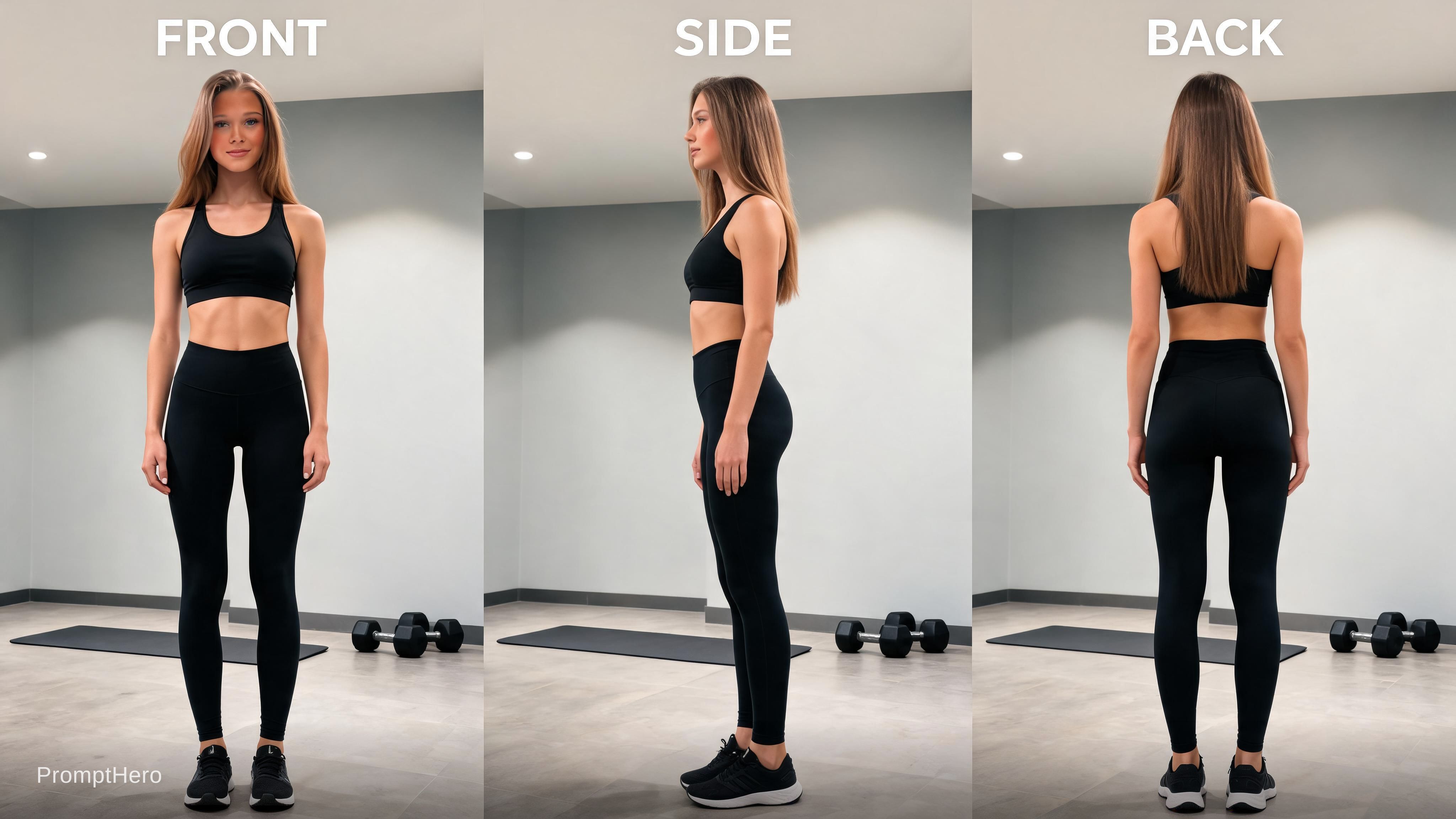 صورة مولدة بالذكاء الاصطناعي: Seedream 5 prompt: professional photoshoot for gym tights multiple an... (نموذج Seedream 5 - فن مفاهيمي)