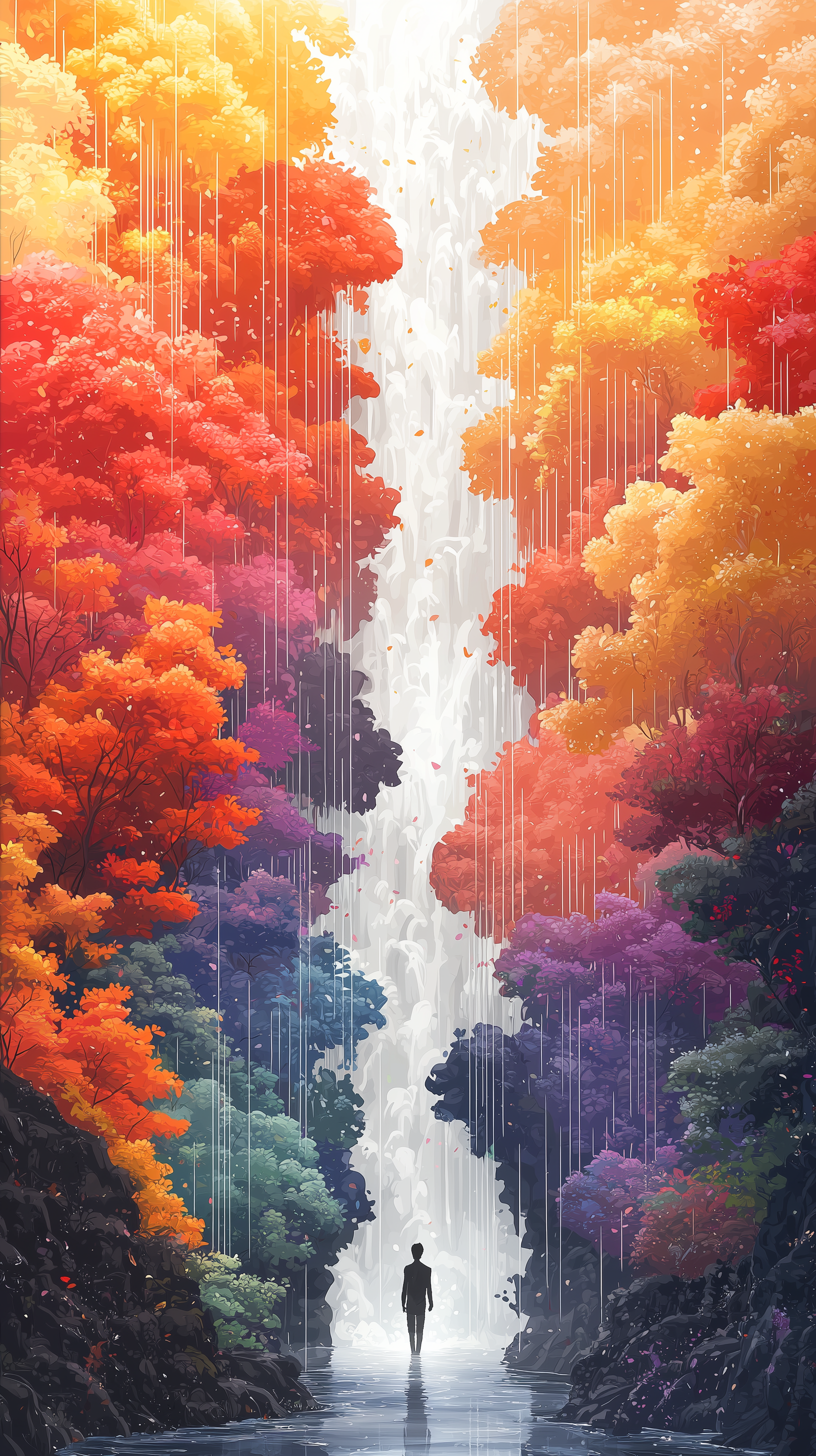 AI generated: Midjourney prompt: A minimalist, watercolor-style painting of a lone ... (Midjourney - Landscapes)