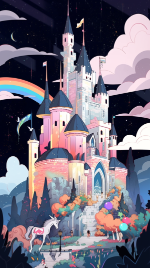 AI generated: Midjourney prompt: A whimsical illustration, in a fairytale theme, fe... (Midjourney - Anime)