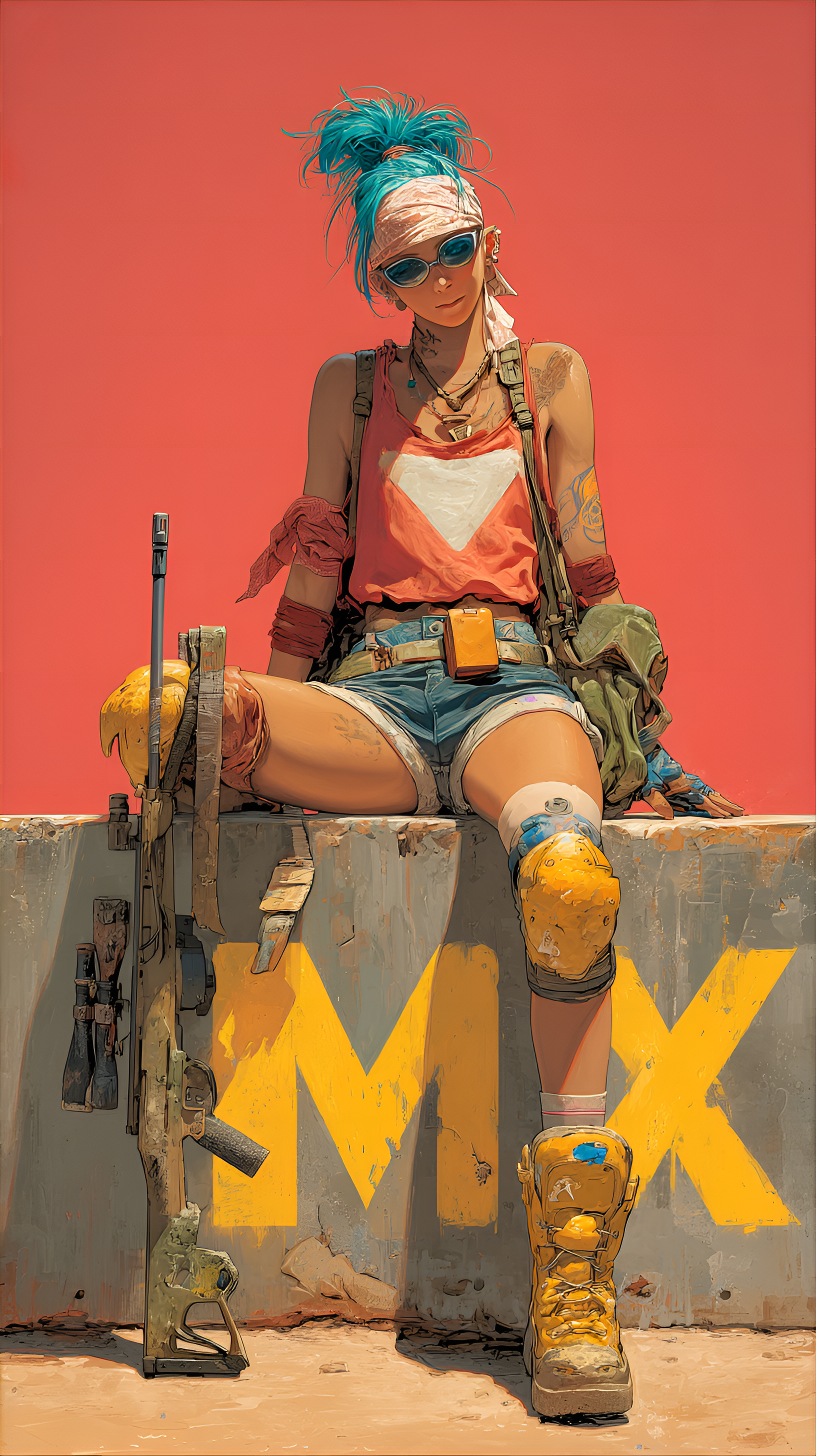AI generated: Midjourney prompt: full body shot of a confident, athletic woman sitt... (Midjourney - Portraits)