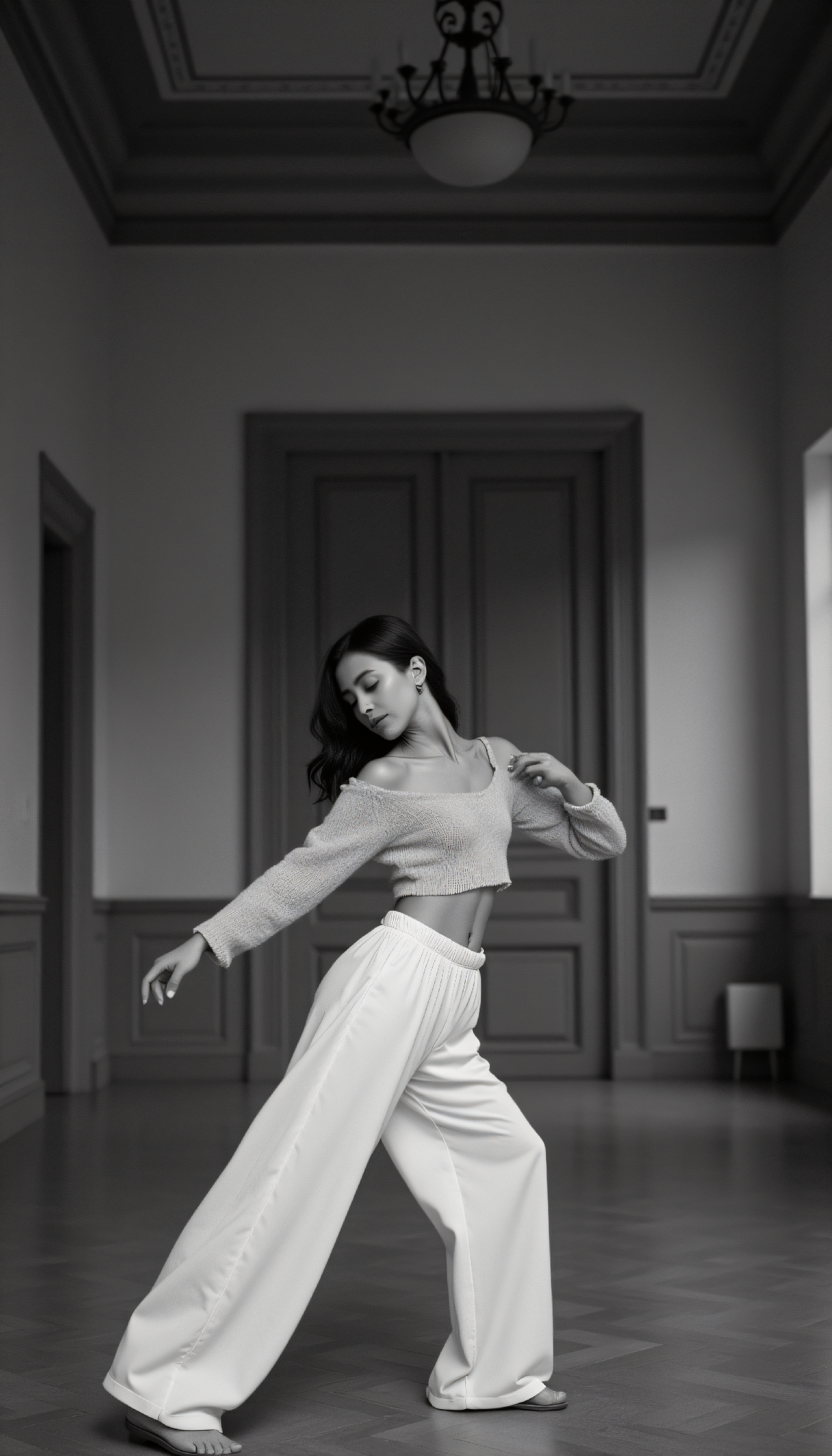 AI generated: FLUX prompt: dystopian style Black and white fashion photograph... (FLUX - Fashion)