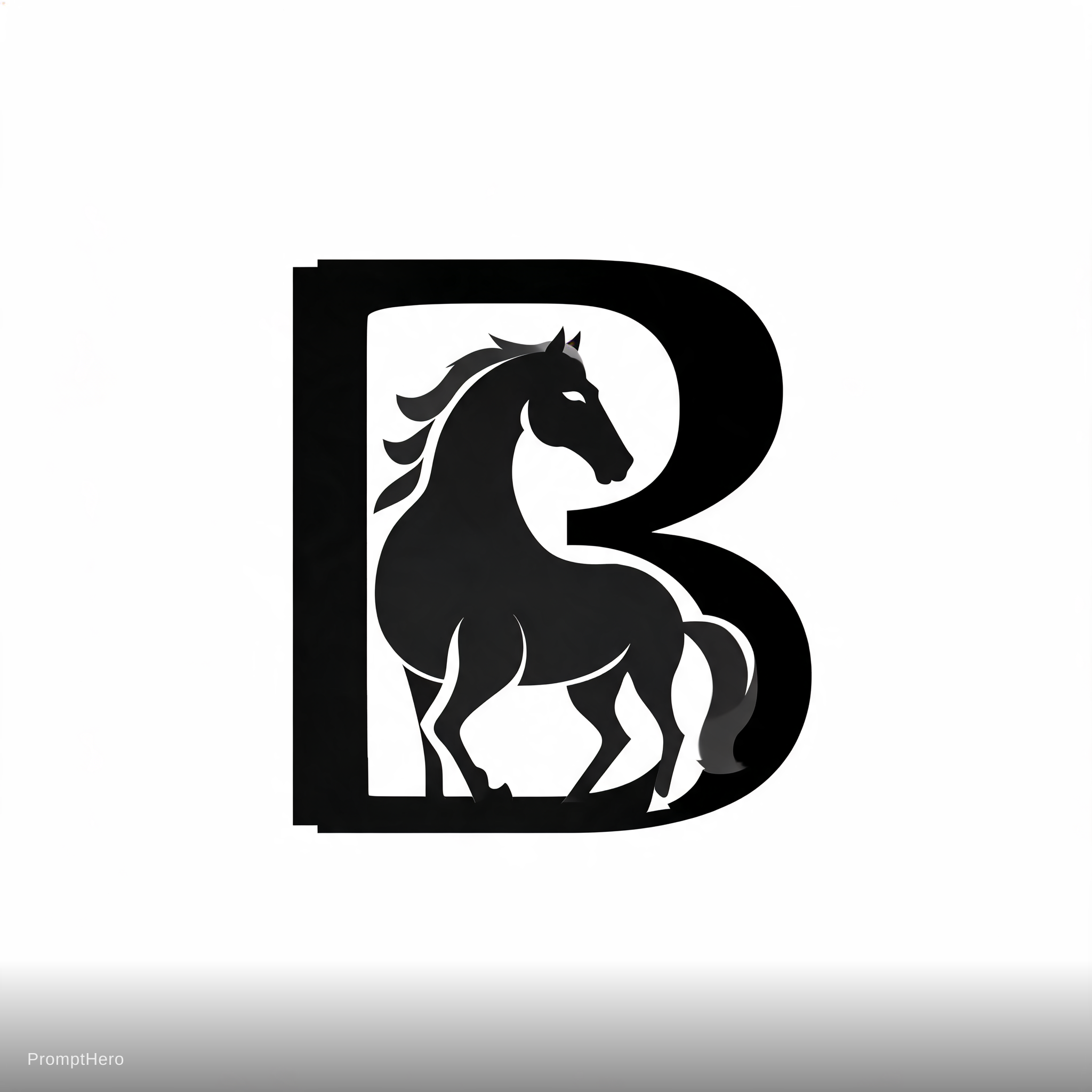 صورة مولدة بالذكاء الاصطناعي: Seedream 5 prompt: Buraq , B bold and inside B a horse be and horse ... (نموذج Seedream 5 - شعارات وتصميم)