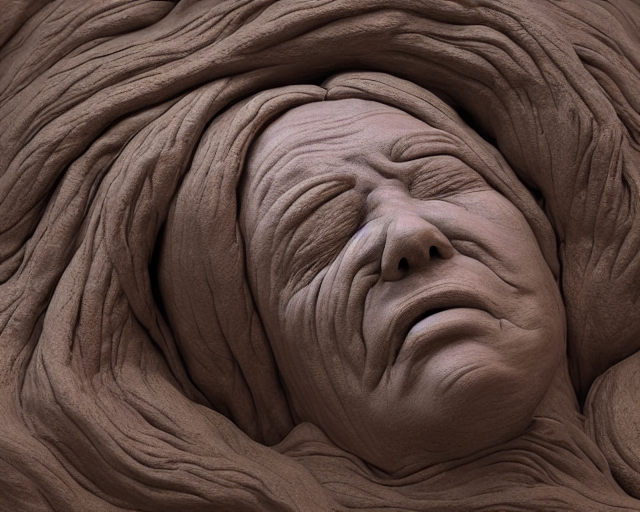 Stable Diffusion prompt: a massive clay sculpture of a su...