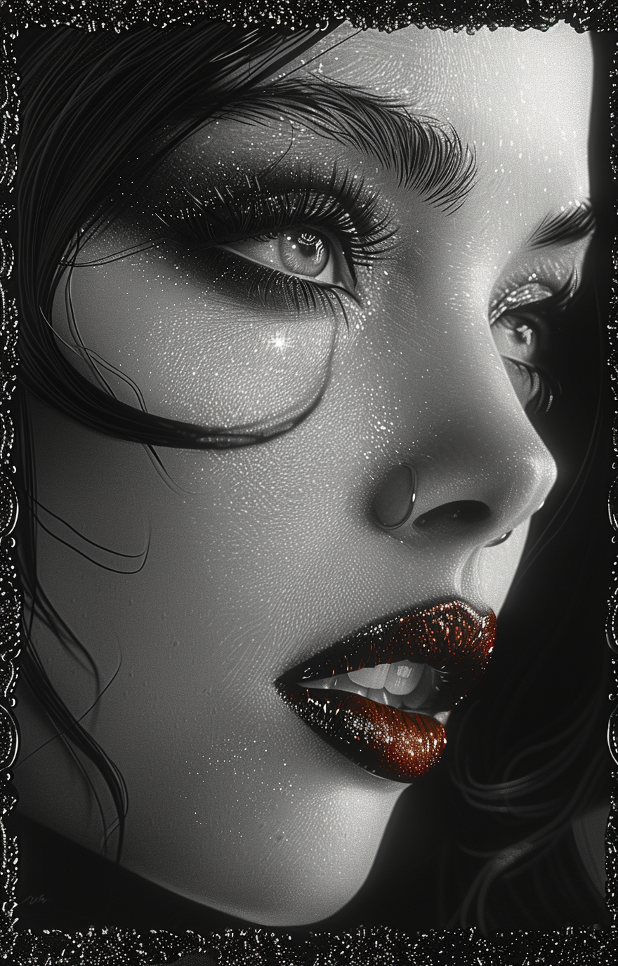 Midjourney prompt: female, fantasy, beauty, in the style of noir comi... - Midjourney