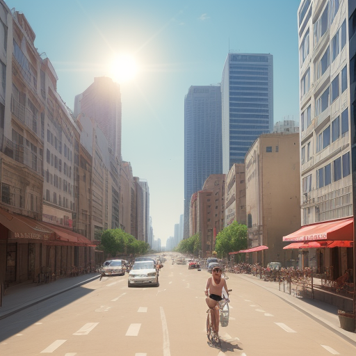 AI generated: DreamShaper prompt: city, very hot, summer, dry, sun (DreamShaper - Concept Art)