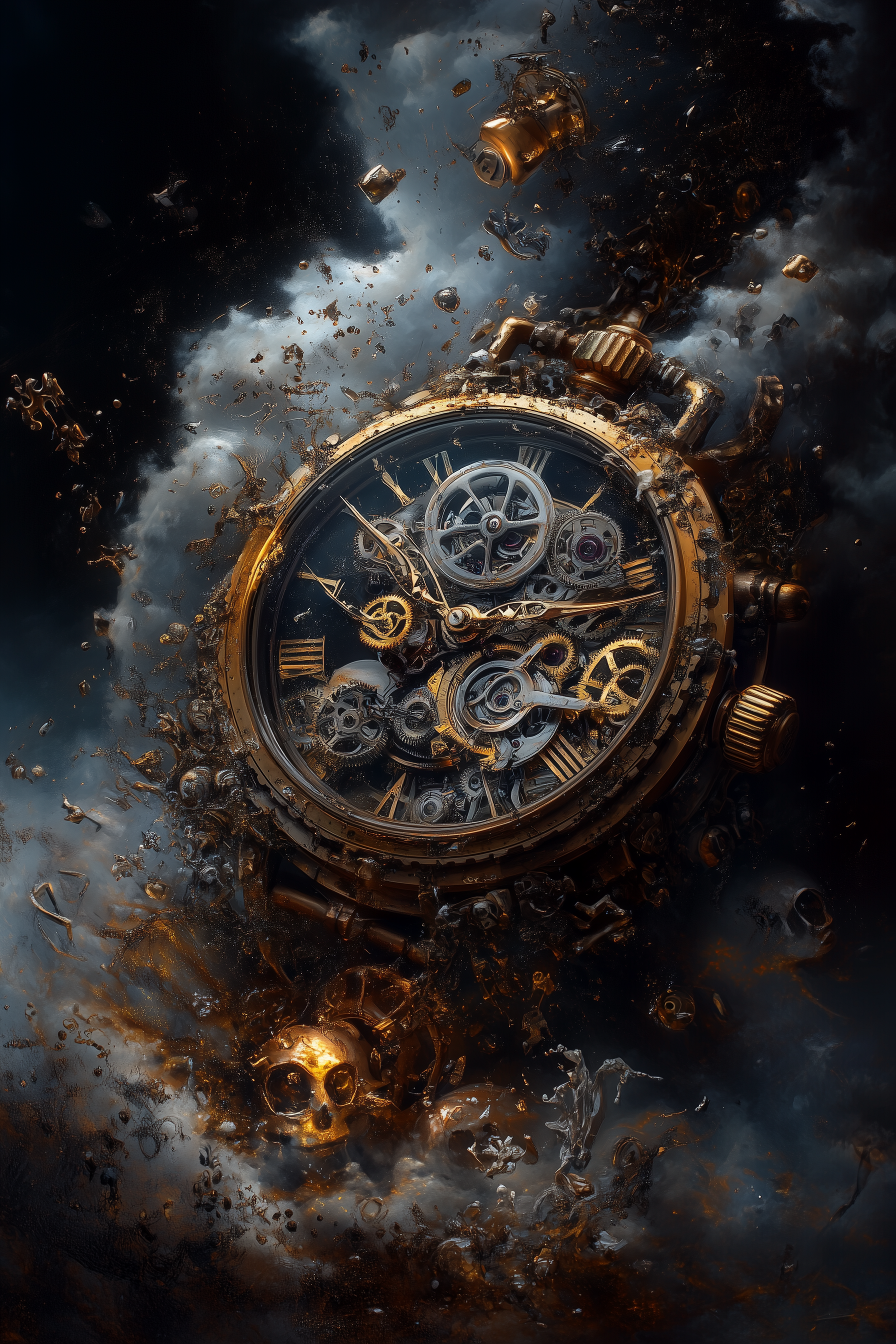 صورة مولدة بالذكاء الاصطناعي: Paradox of Time Art Work (نموذج Midjourney - فن مفاهيمي)