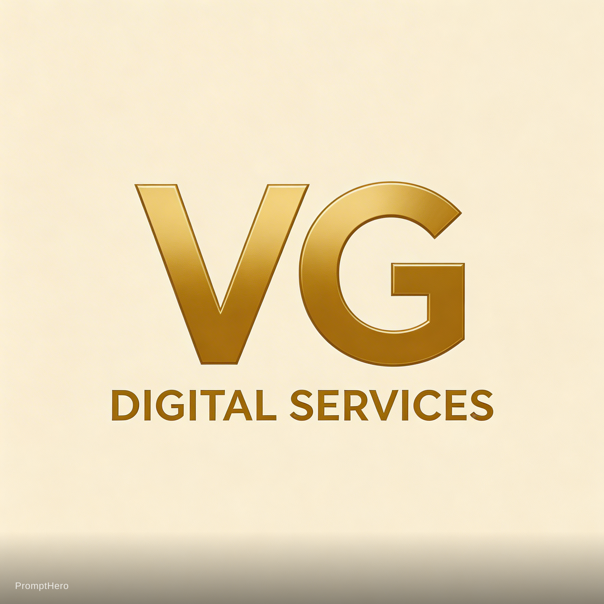 صورة مولدة بالذكاء الاصطناعي: Seedream 5 prompt: "VG DIGITAL SERVICES" CREATE LOGO.THICK GOLD COLOU... (نموذج Seedream 5 - شعارات وتصميم)