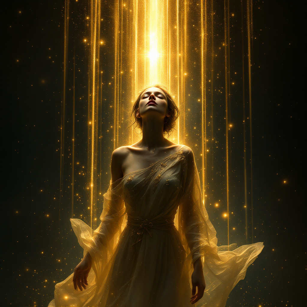 AI generated: FLUX prompt: Dark fantasy scene, a solitary, living woman stand... (FLUX - Portraits)