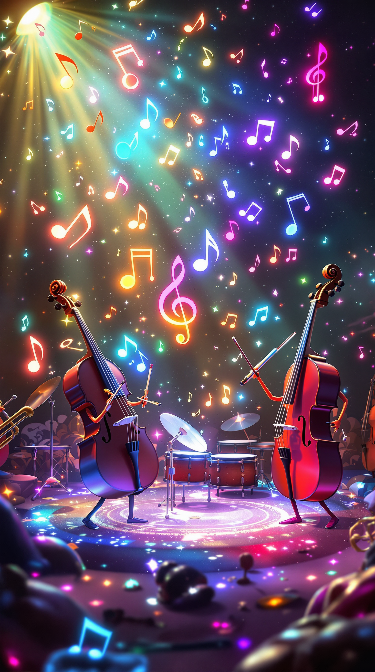 AI generated: FLUX prompt: A surreal and vibrant scene of musical instruments... (FLUX - Concept Art)