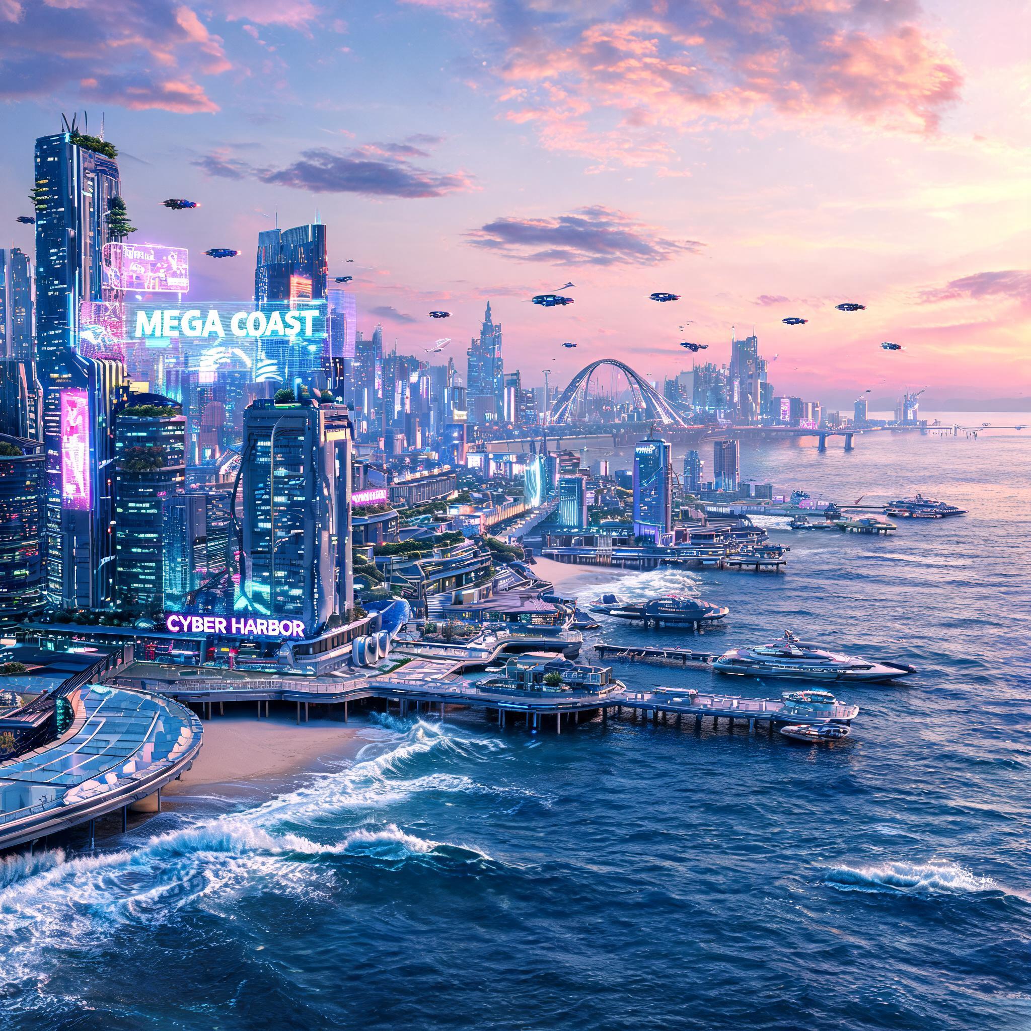 AI generated: Seedream 5 prompt: Create an image of a futuristic Mega City on the c (Seedream 5 - Concept Art)