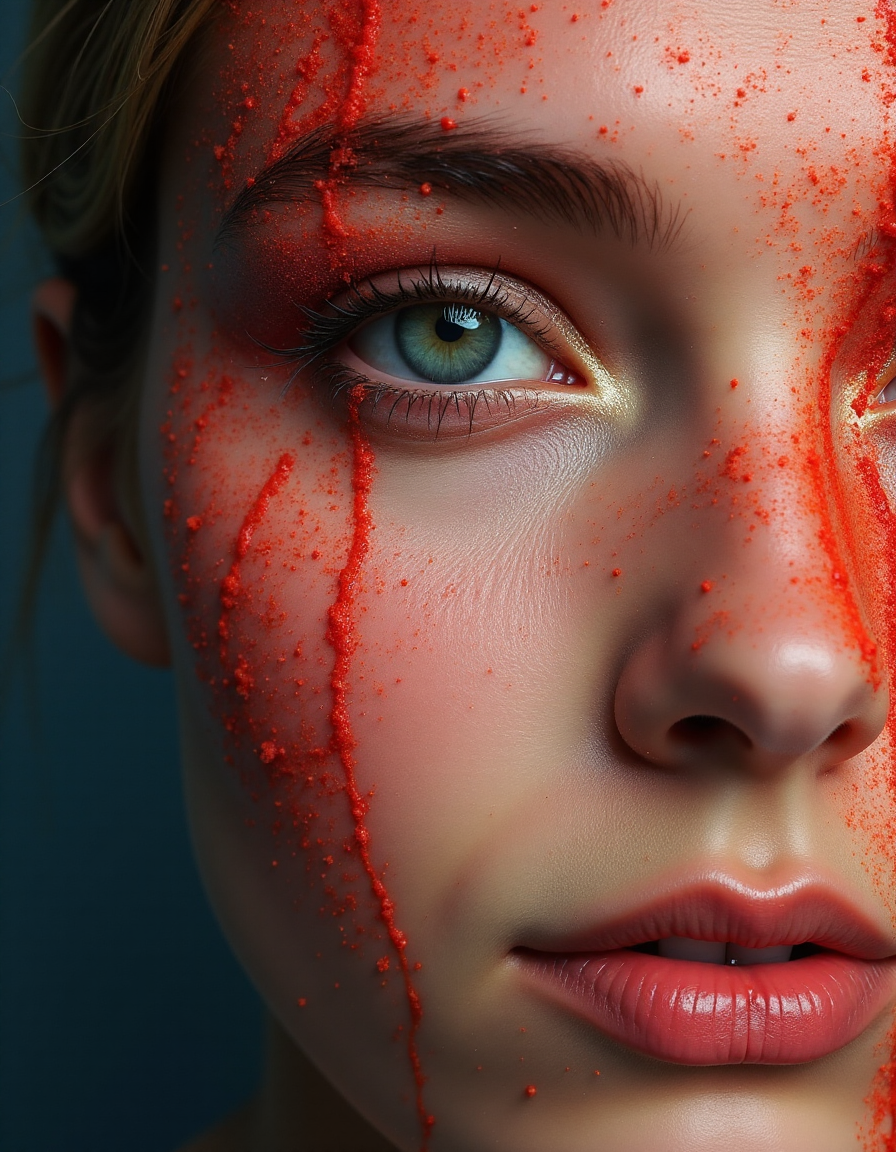 AI generated: FLUX prompt: [paint of a woman face : bonsai, sakura : 0.38] (FLUX - Portraits)