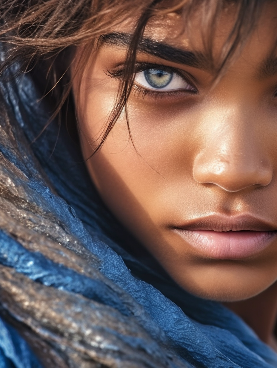 AI generated: Midjourney prompt: close up photography, blue eye, dramatic and stunn... (Midjourney - Portraits)