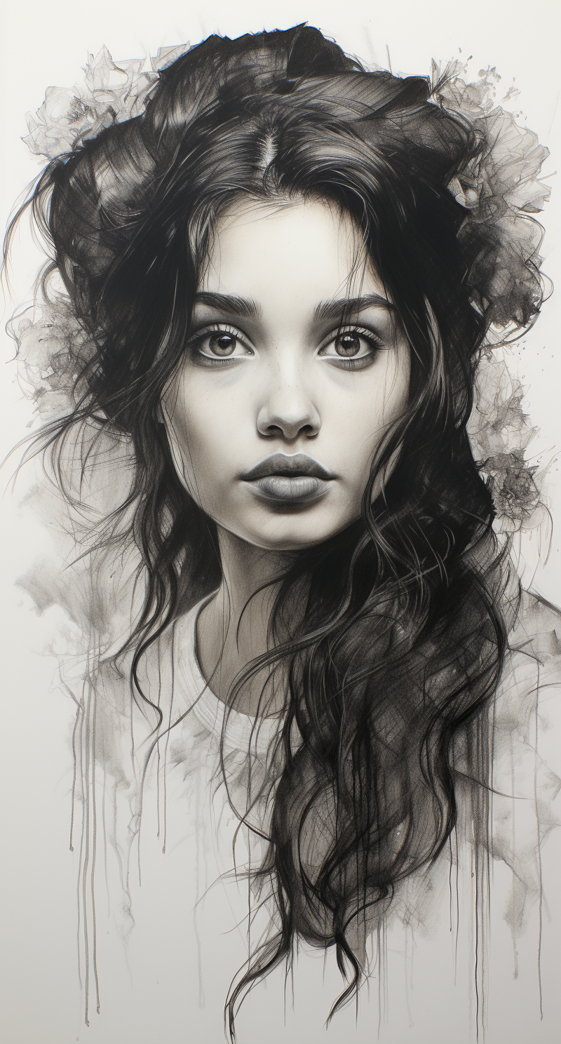 AI generated: Midjourney prompt: graphite pencil drawing by Odilon Redon, sketch po... (Midjourney - Portraits)