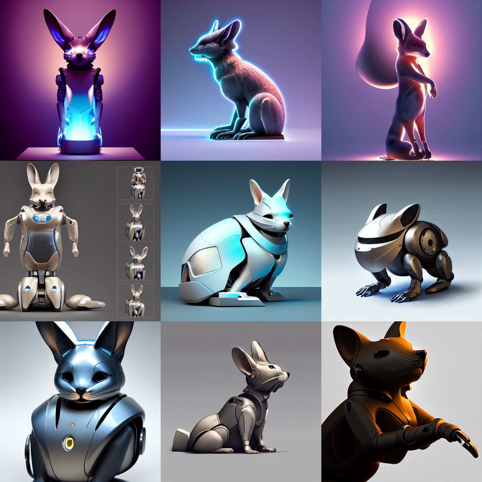 Stable Diffusion prompt: studio photo of a futuristic pet...