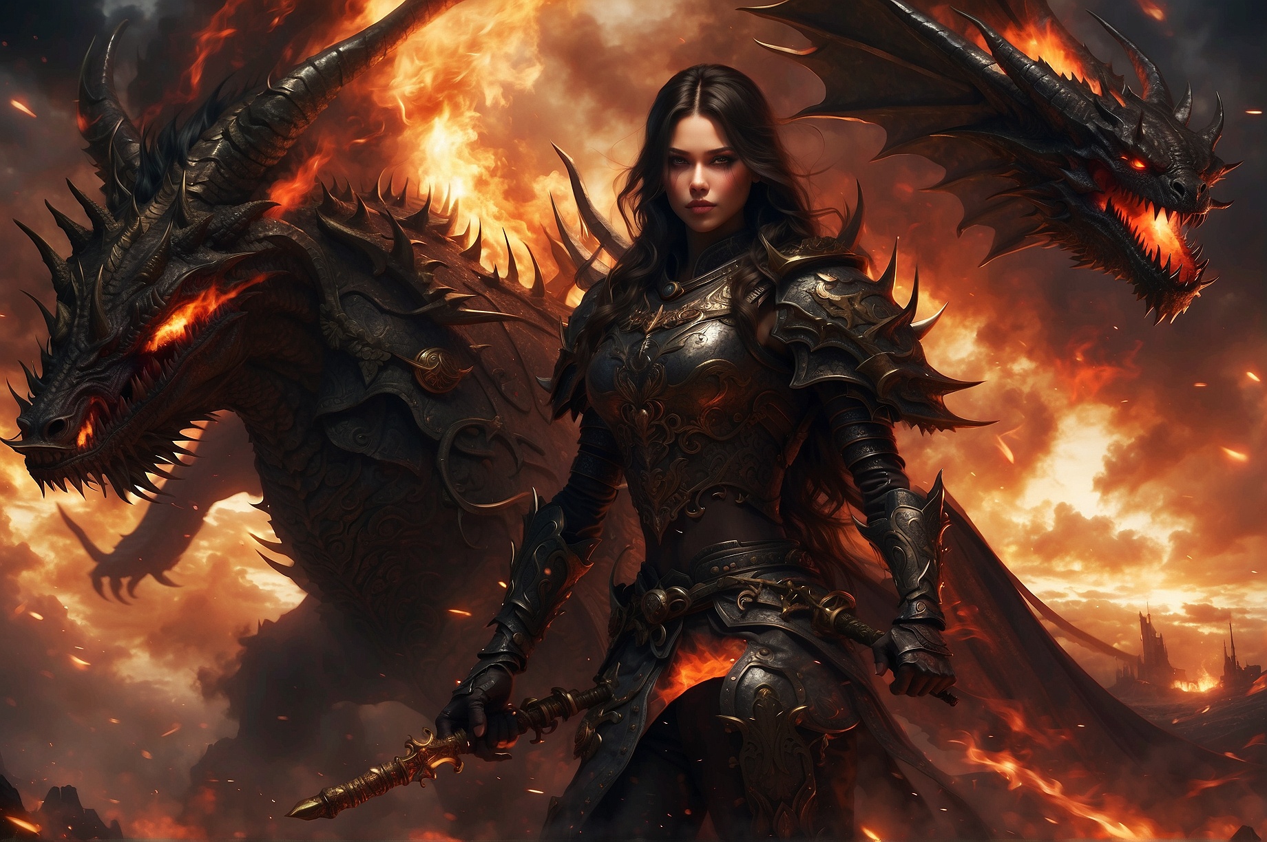 Stable Diffusion prompt: Realistic women with black scary...